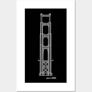 Golden Gate Bride Design white Posters and Art